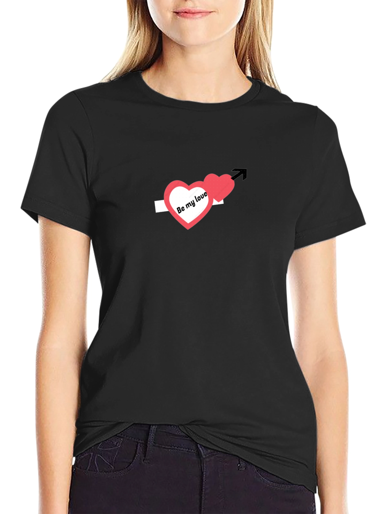 Be My Love Arrow Heart T-Shirt - Black