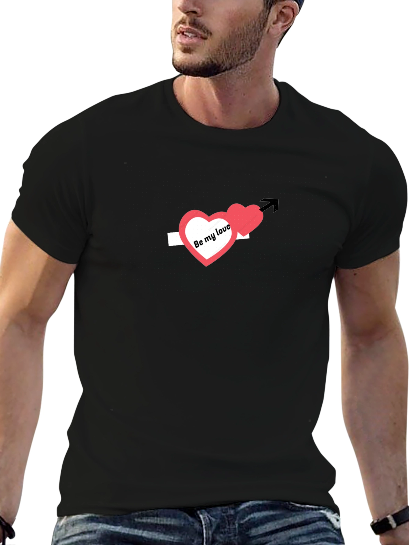 Be My Love Arrow Heart T-Shirt - Black