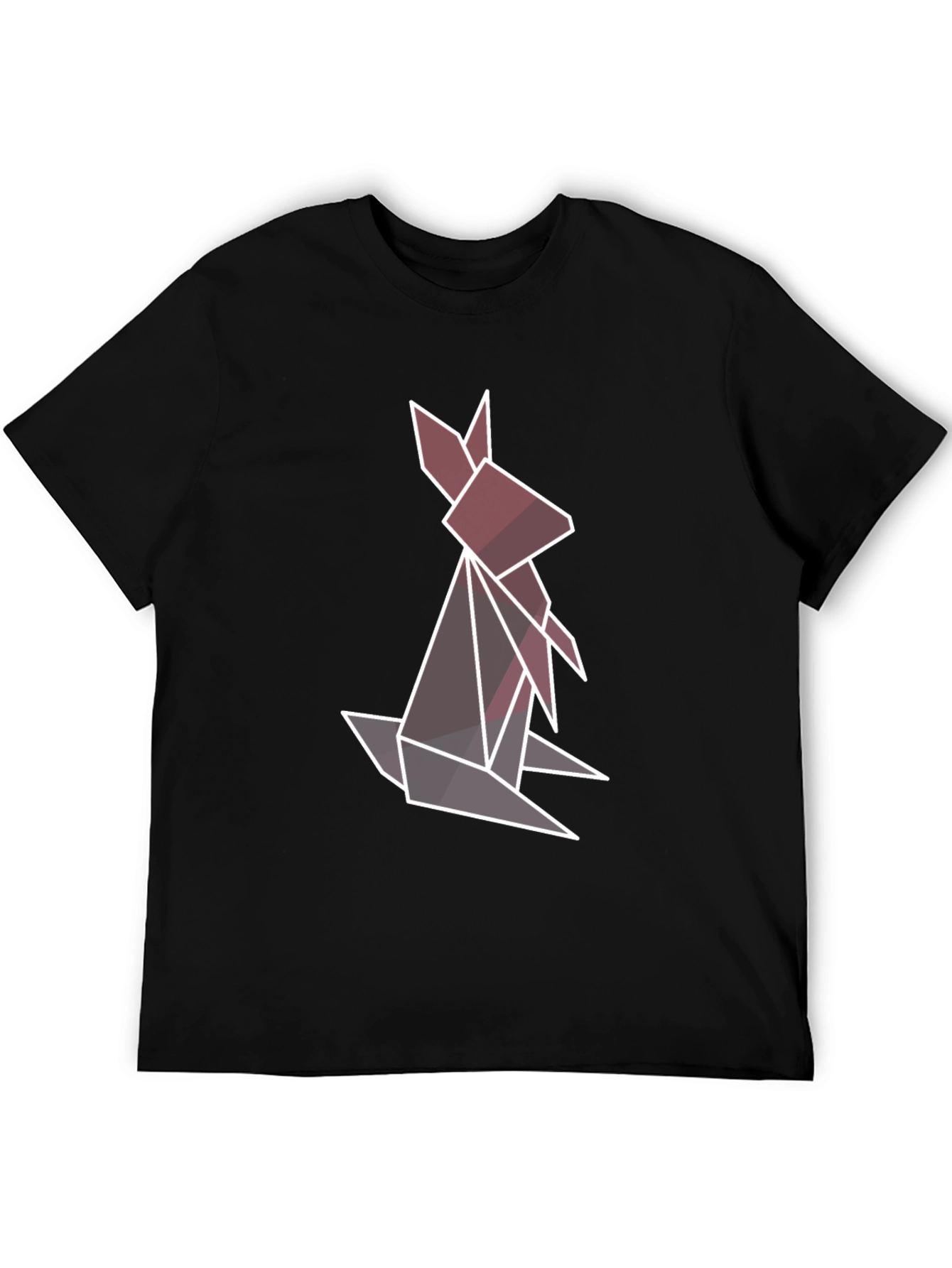 Geometric Rabbit Graphic Tee - Stylish Mens Black T-Shirt