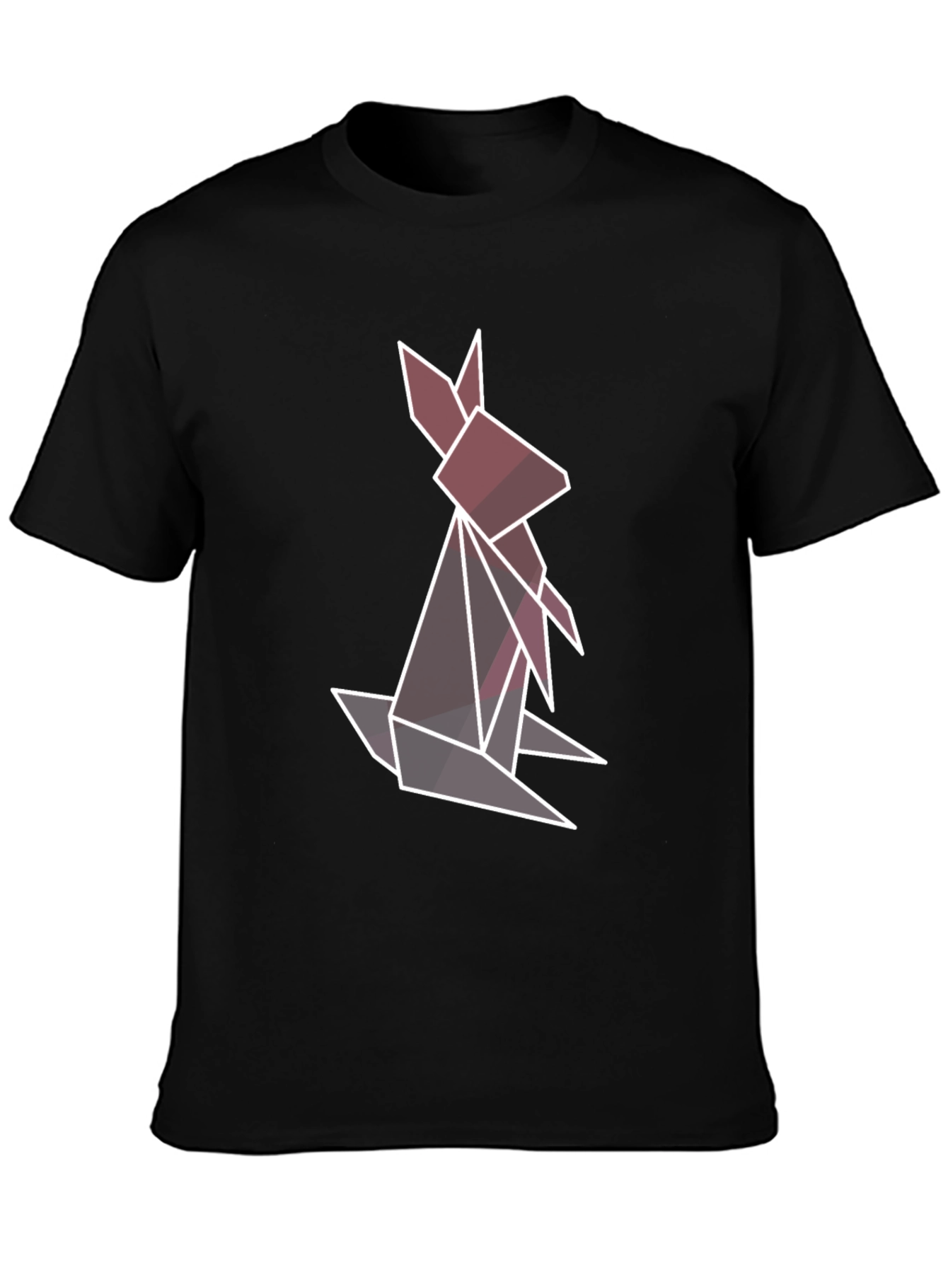 Geometric Rabbit Graphic Tee - Stylish Mens Black T-Shirt
