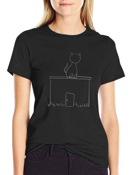 Cat on a Wall Graphic Tee - Black