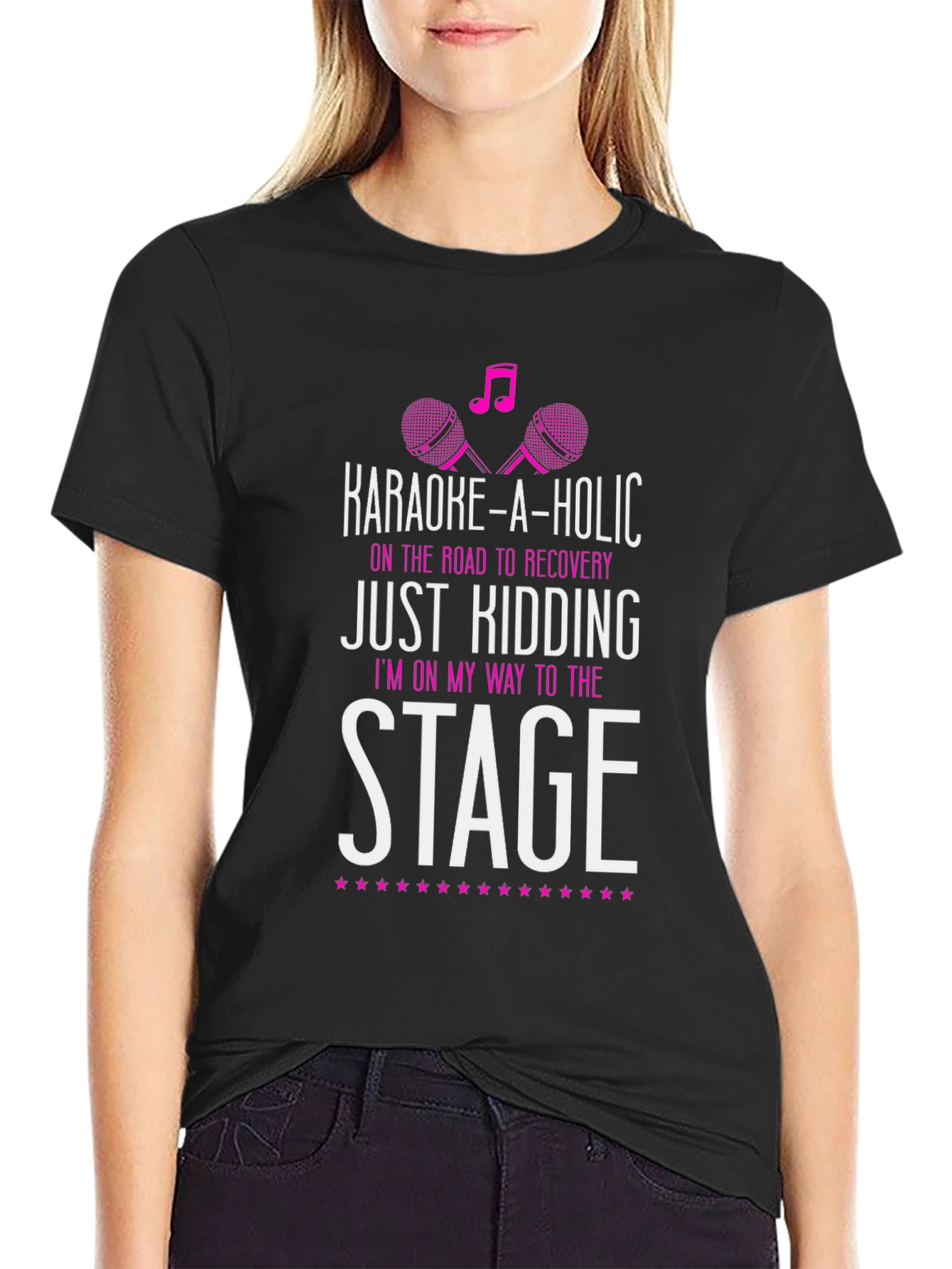 Karaoke-a-Holic Black Graphic Tee