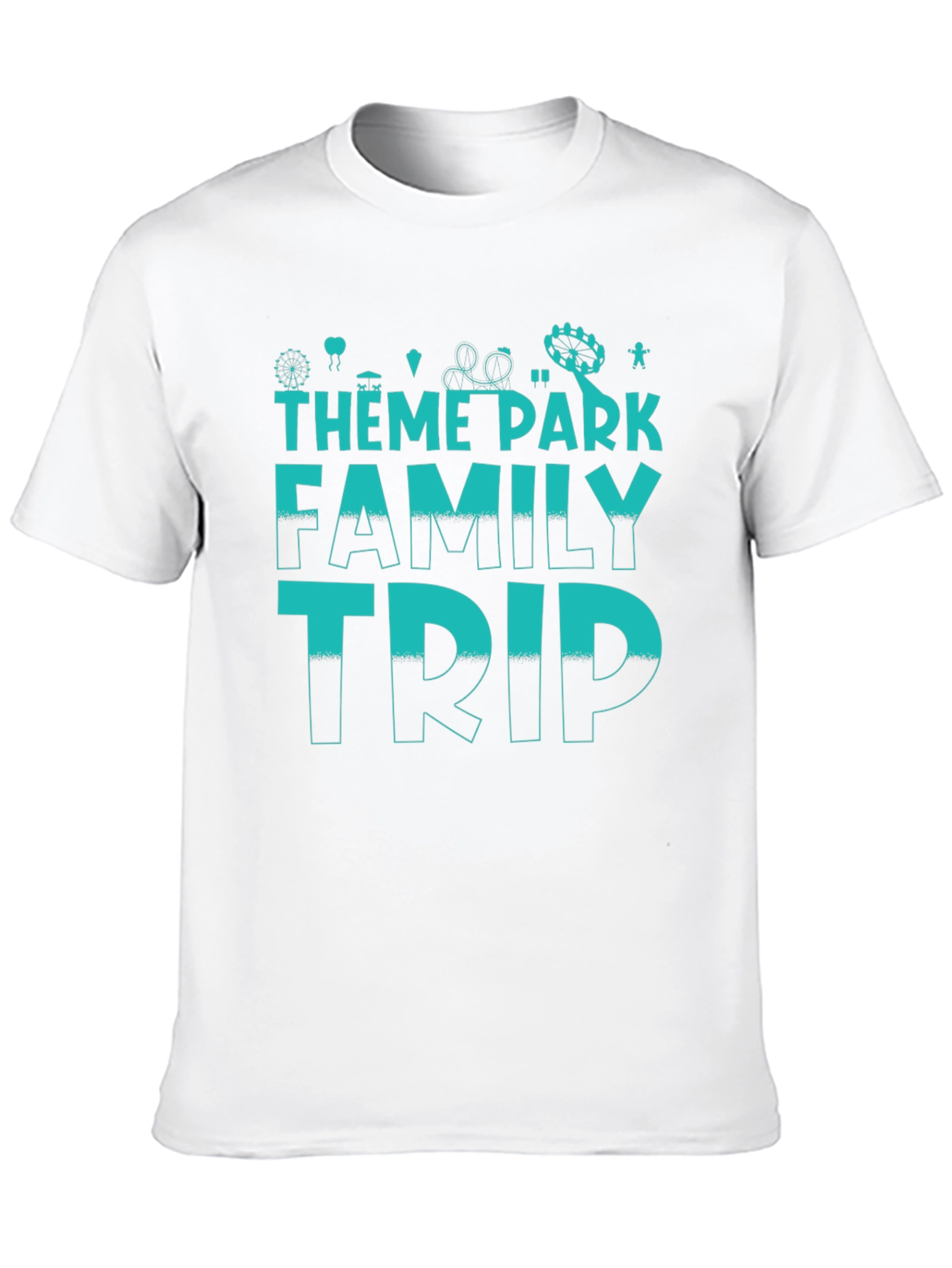Theme Park Family Trip T-Shirt - Black Cotton Tee