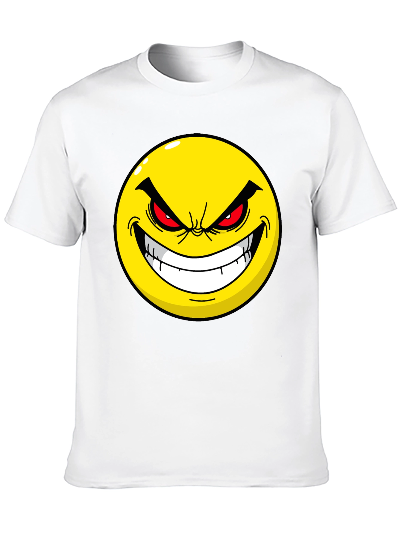 Evil Emoji Graphic Tee - Black Cotton T-Shirt