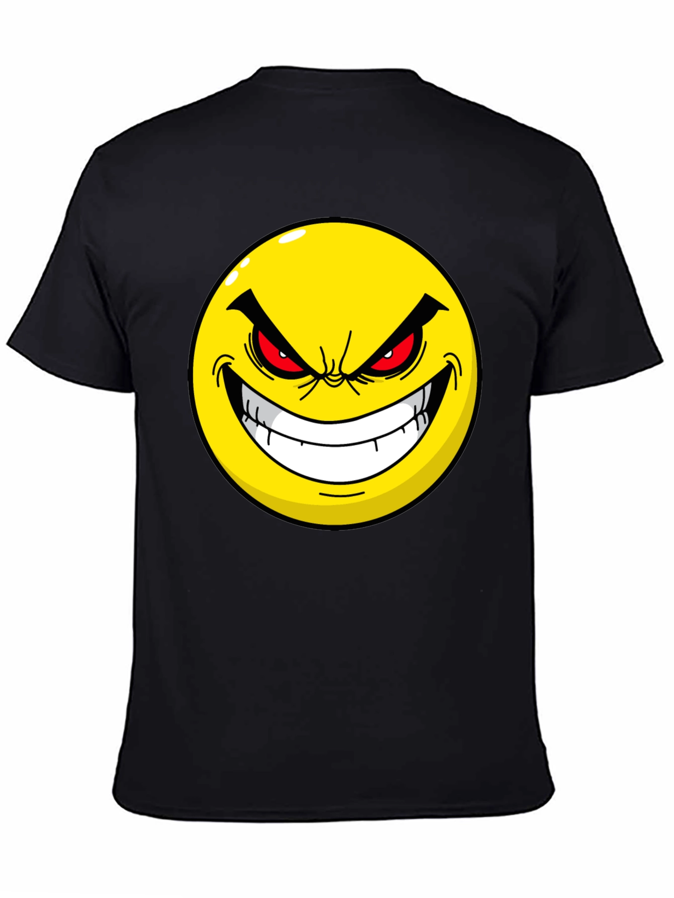 Evil Emoji Graphic Tee - Black Cotton T-Shirt