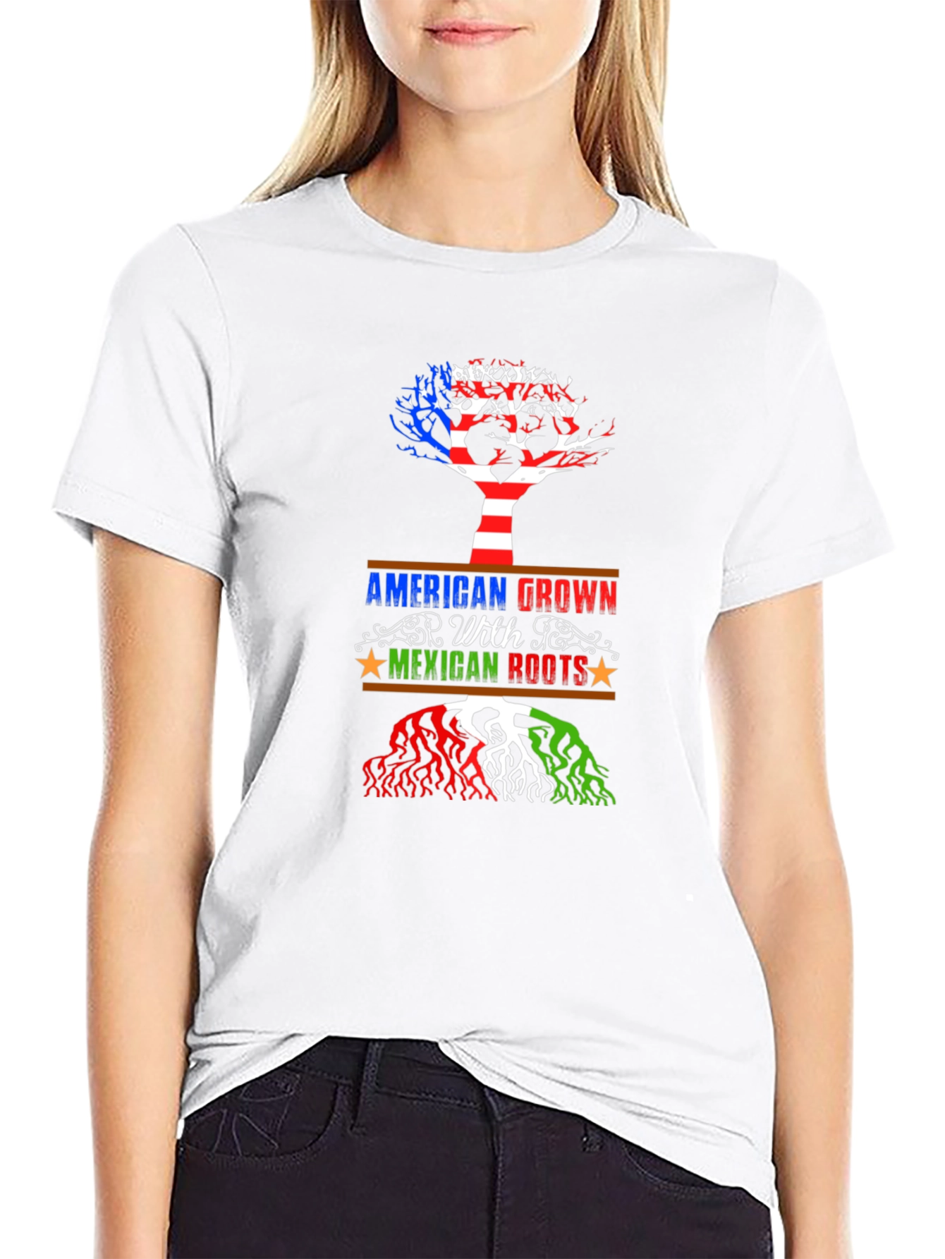 American Grown with Mexican Roots Graphic Tee