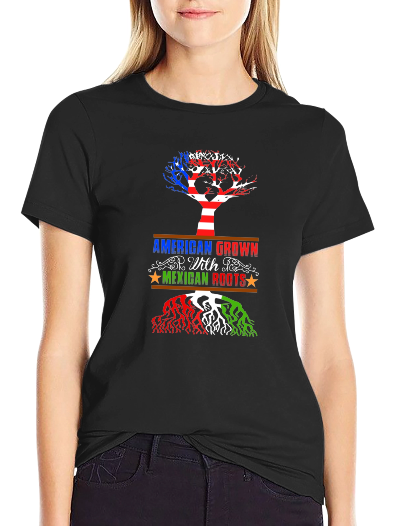 American Grown with Mexican Roots Graphic Tee