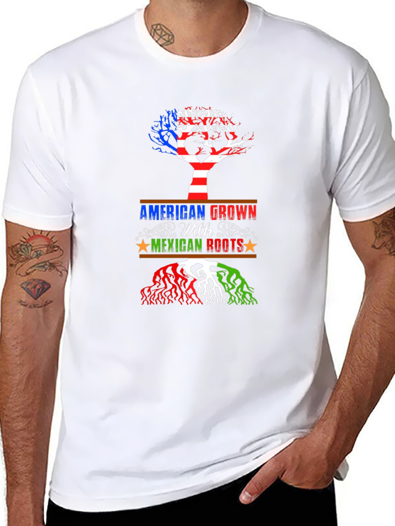 American Grown with Mexican Roots Graphic Tee