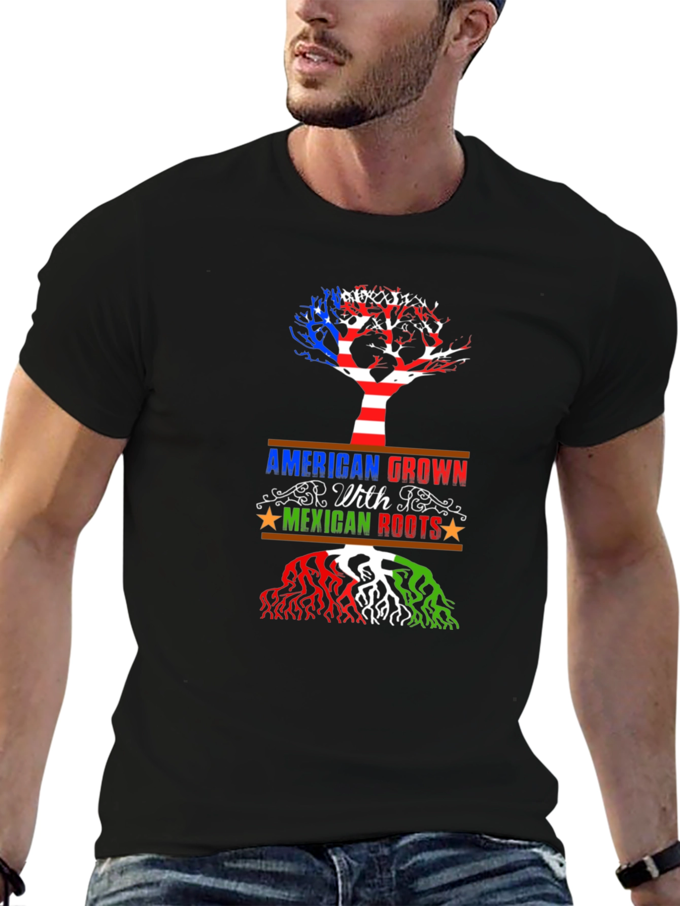 American Grown with Mexican Roots Graphic Tee