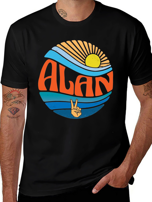Retro ALAN T-Shirt - Peace & Waves Design