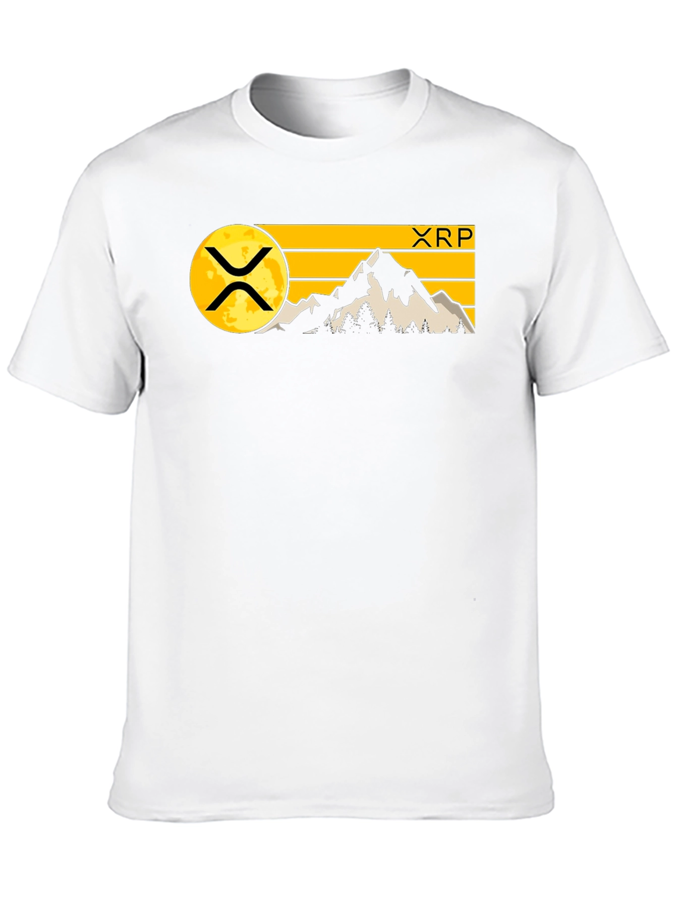 XRP Crypto Mountain Graphic T-Shirt - Black