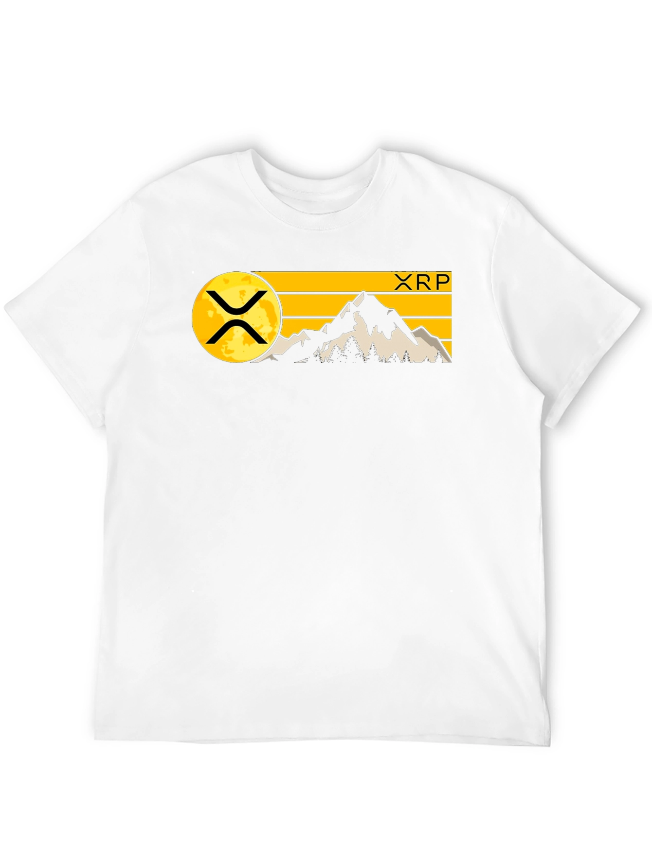 XRP Crypto Mountain Graphic T-Shirt - Black
