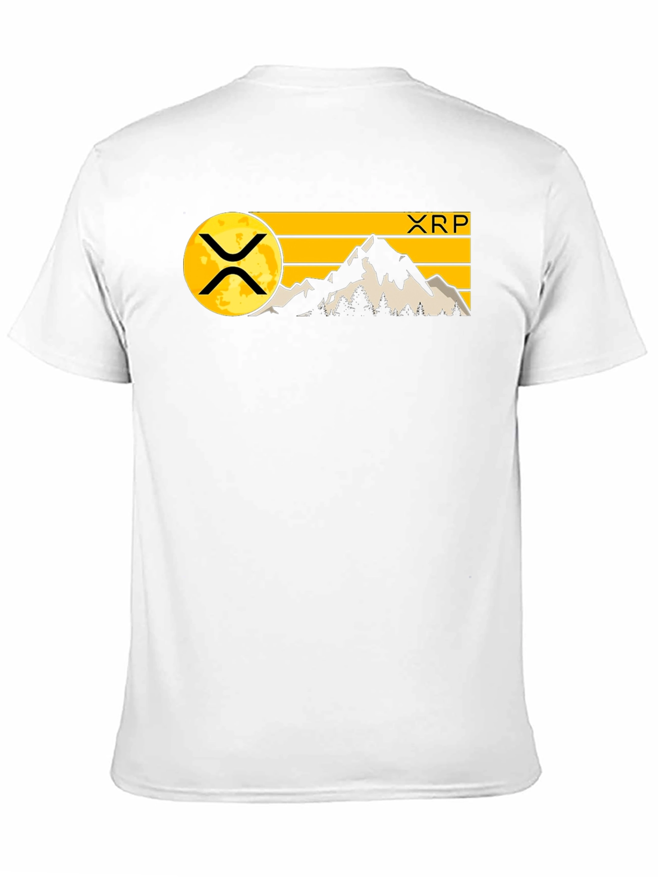 XRP Crypto Mountain Graphic T-Shirt - Black