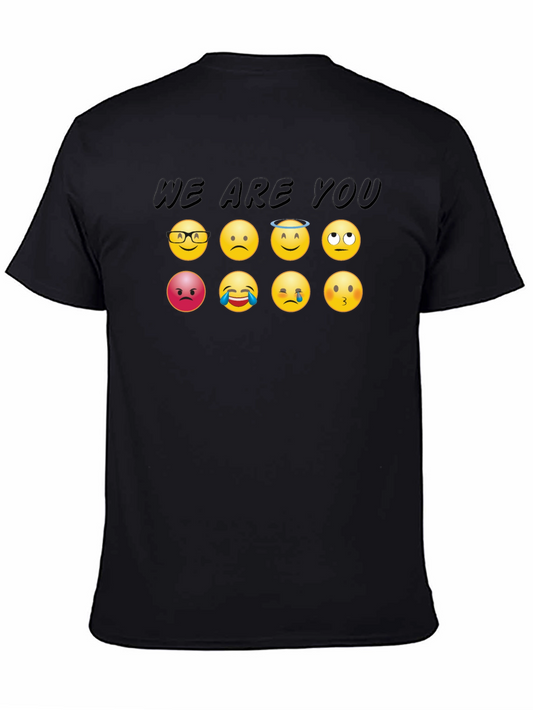 Emoji Expression Graphic Tee - We Are You Black T-Shirt