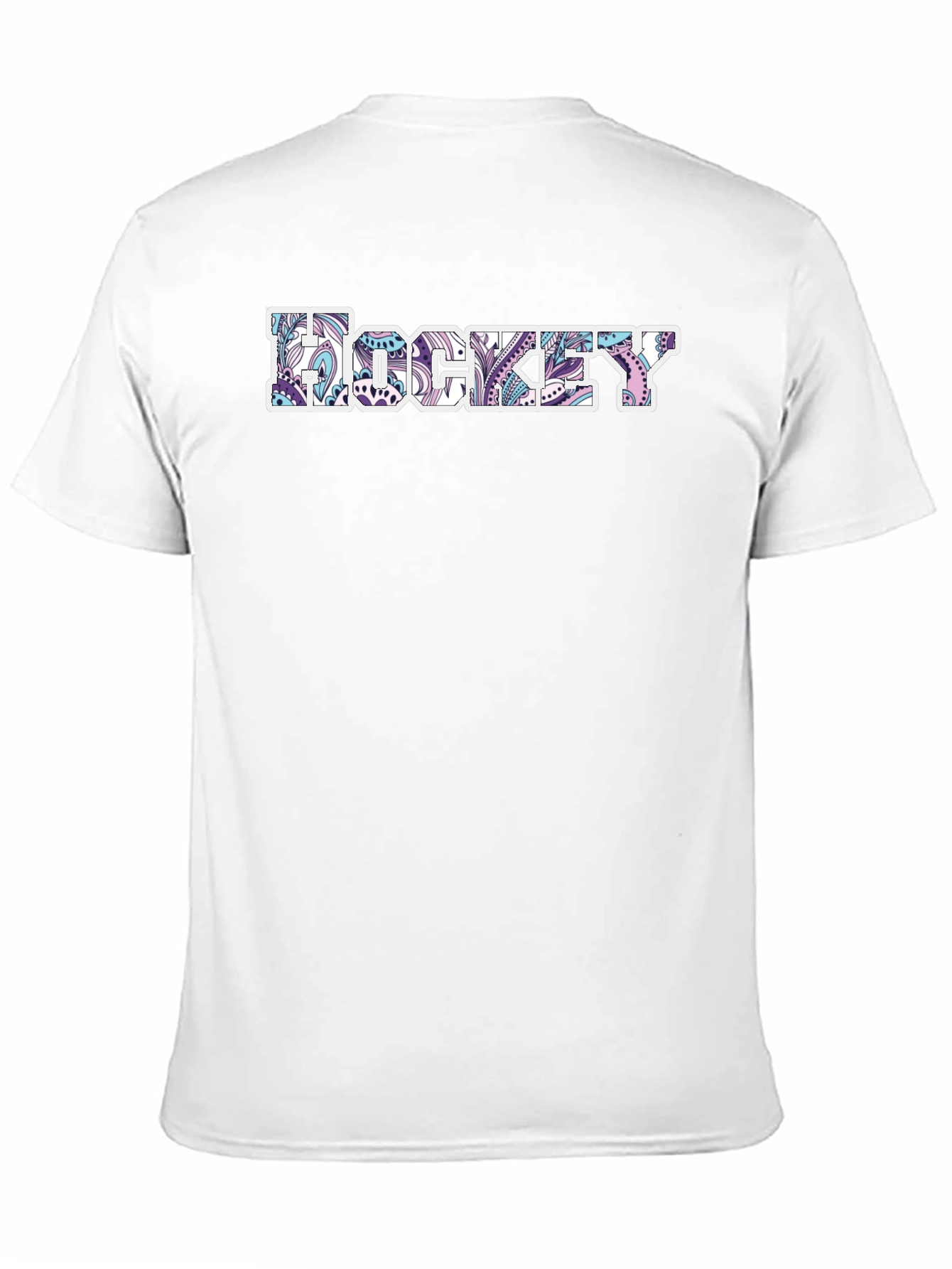 Hockey Paisley Design Black T-Shirt