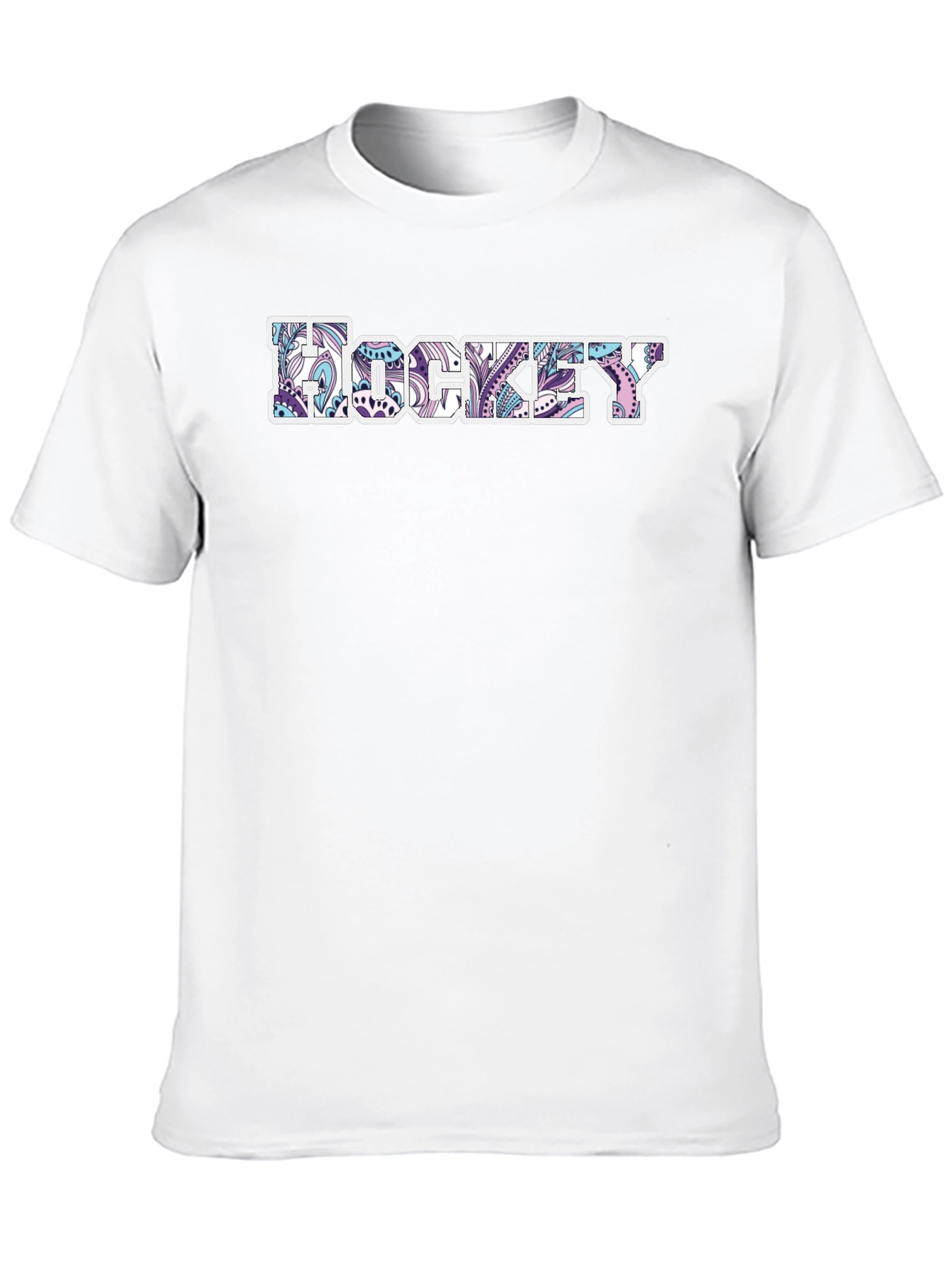 Hockey Paisley Design Black T-Shirt