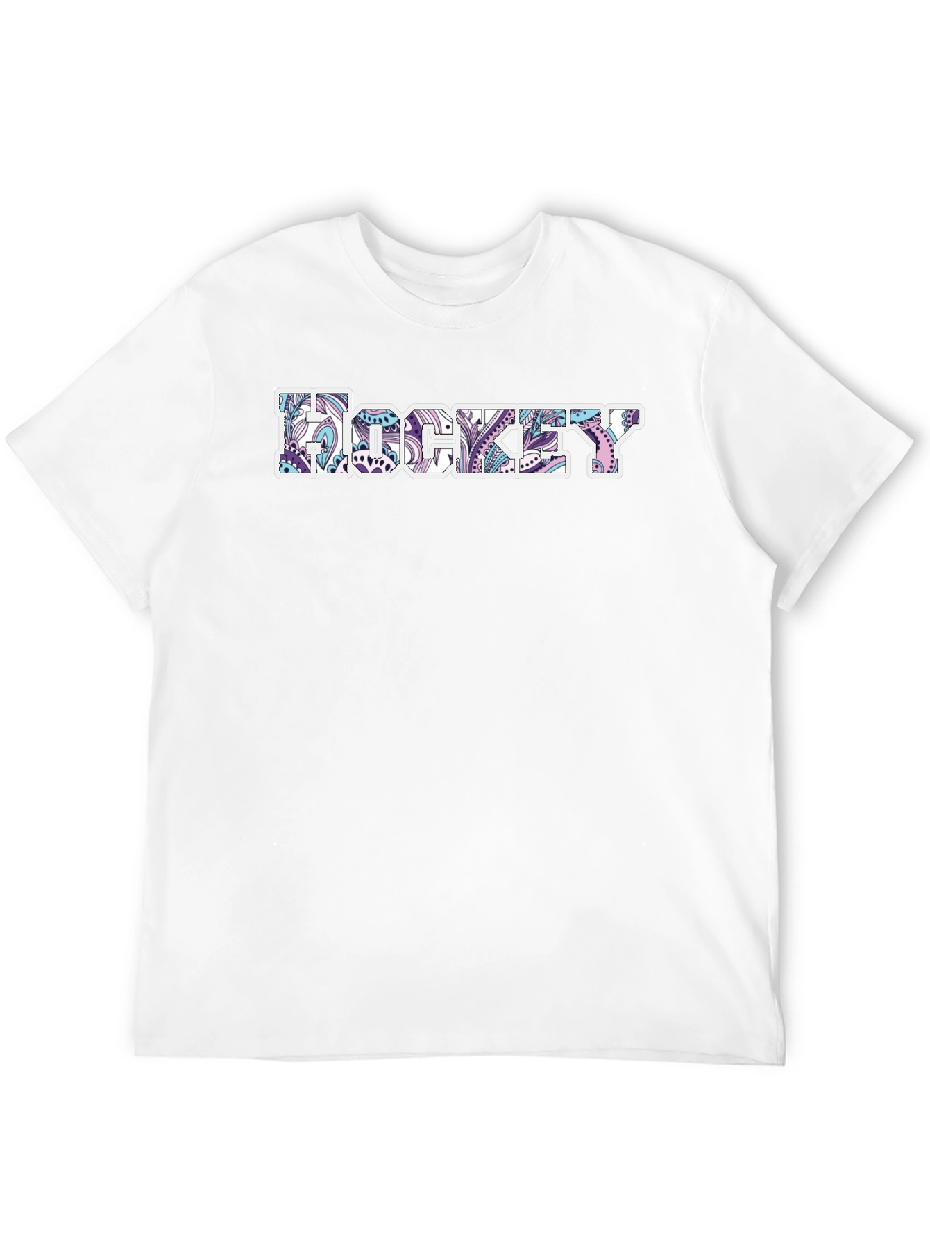Hockey Paisley Design Black T-Shirt
