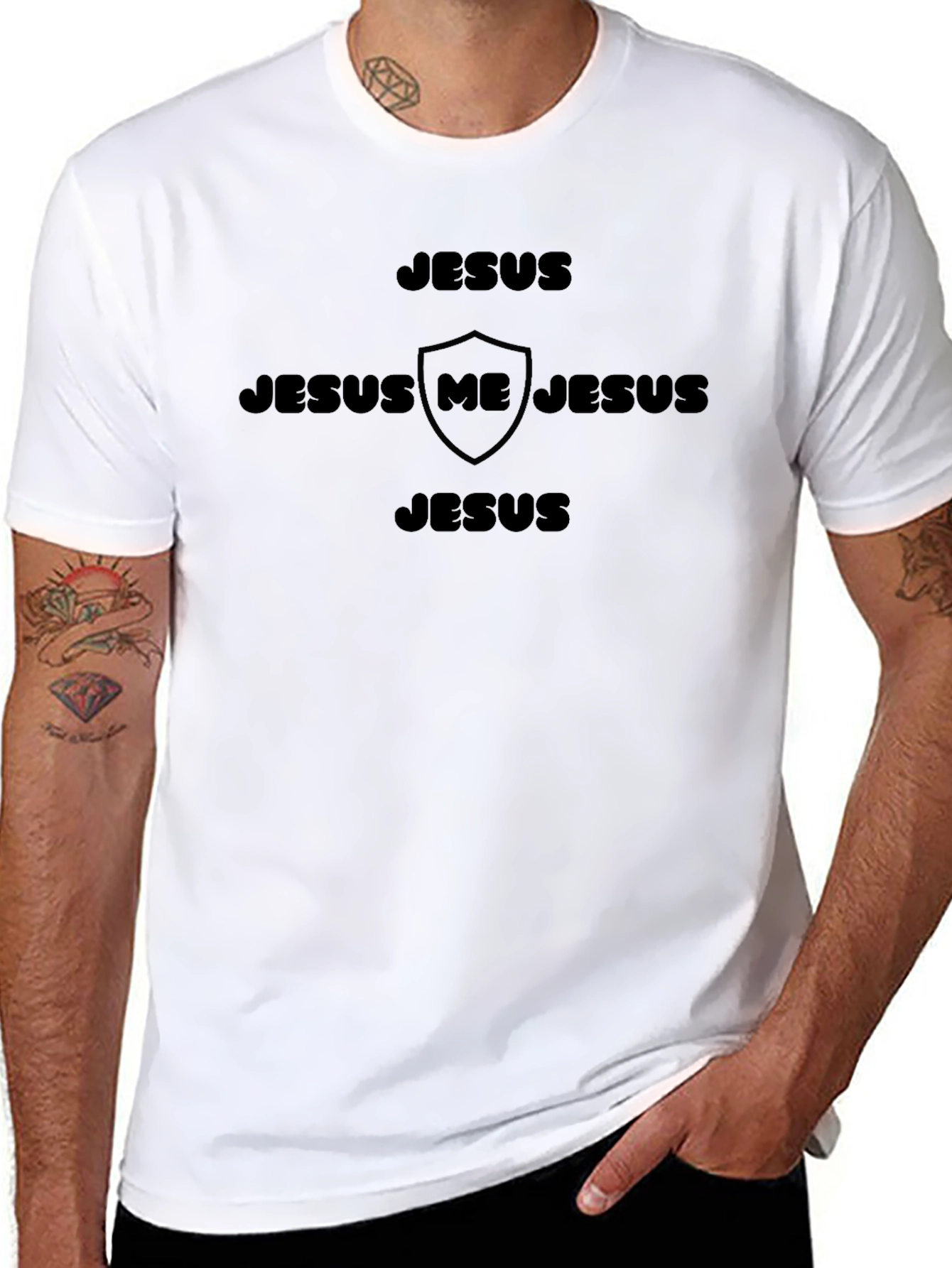 Jesus Shield Graphic T-Shirt - Faith Inspired Tee
