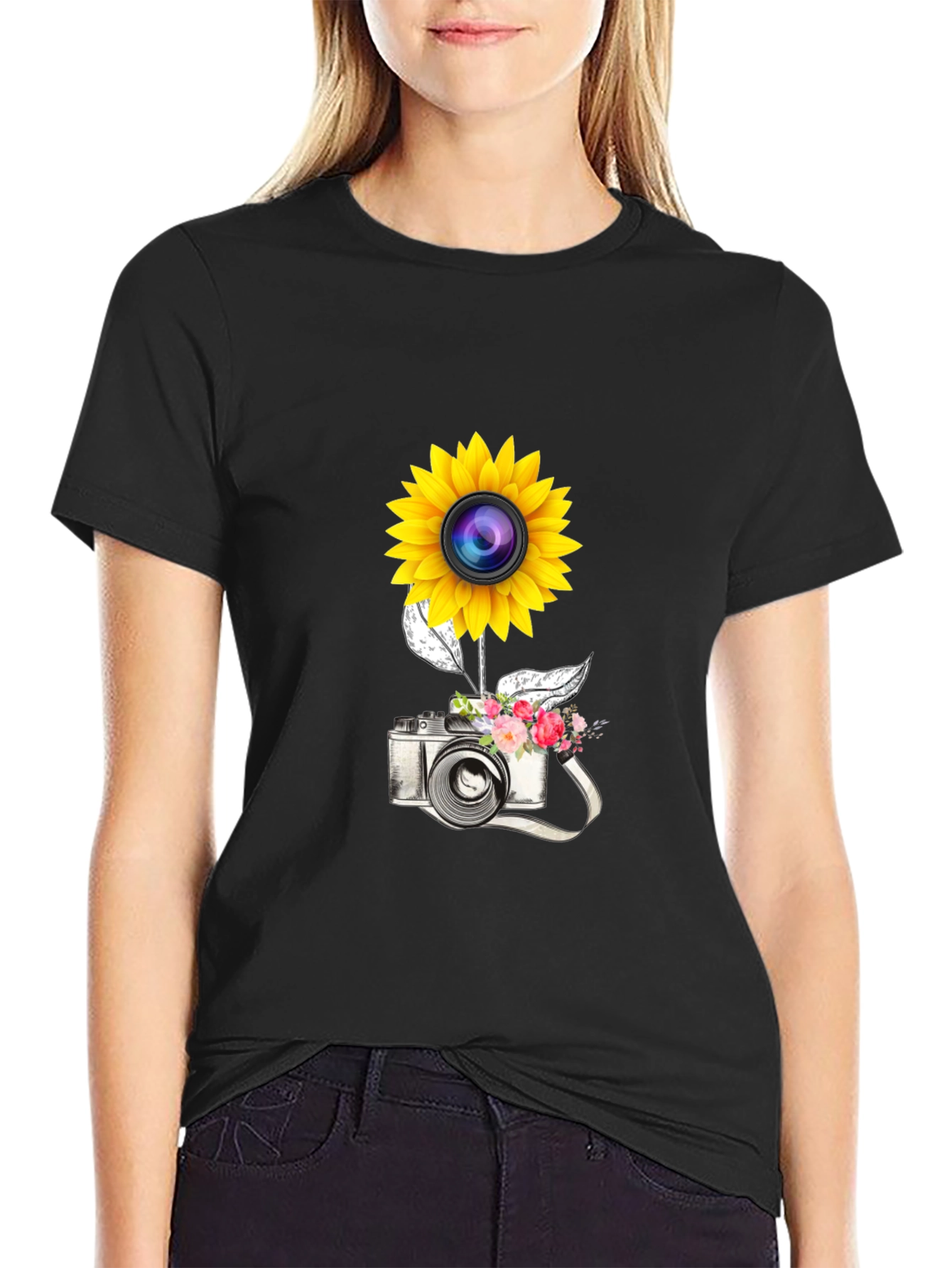Sunflower Camera Graphic Tee