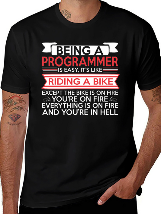 Programmer Humor T-Shirt - Riding a Bike in Hell
