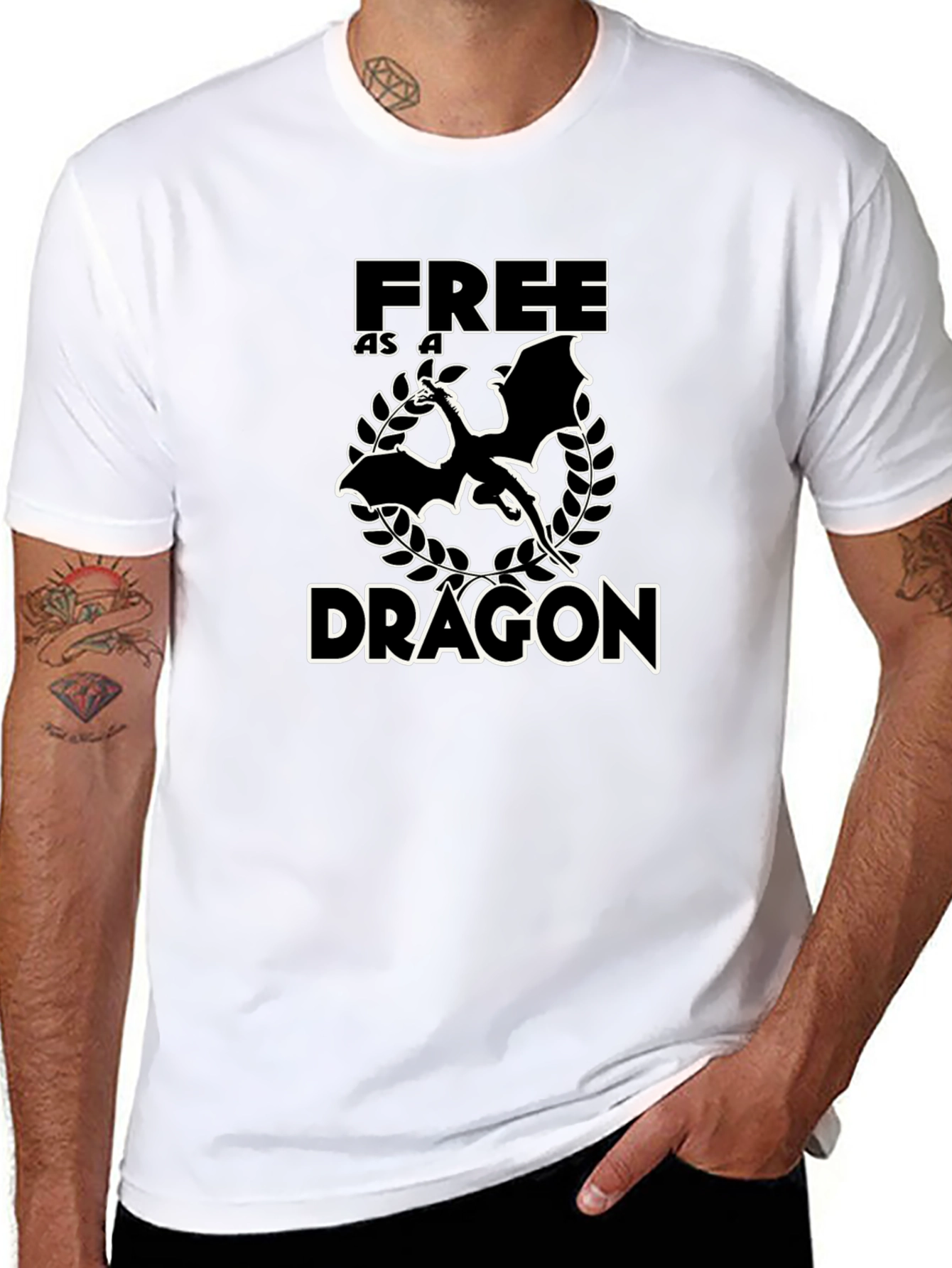 Free as a Dragon Graphic Tee - Black