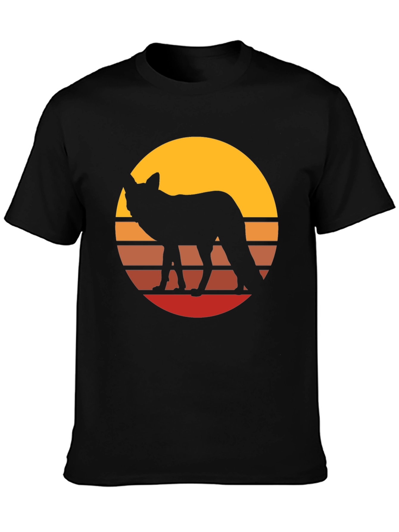 Retro Sunset Fox Graphic Tee - Stylish Unisex T-Shirt