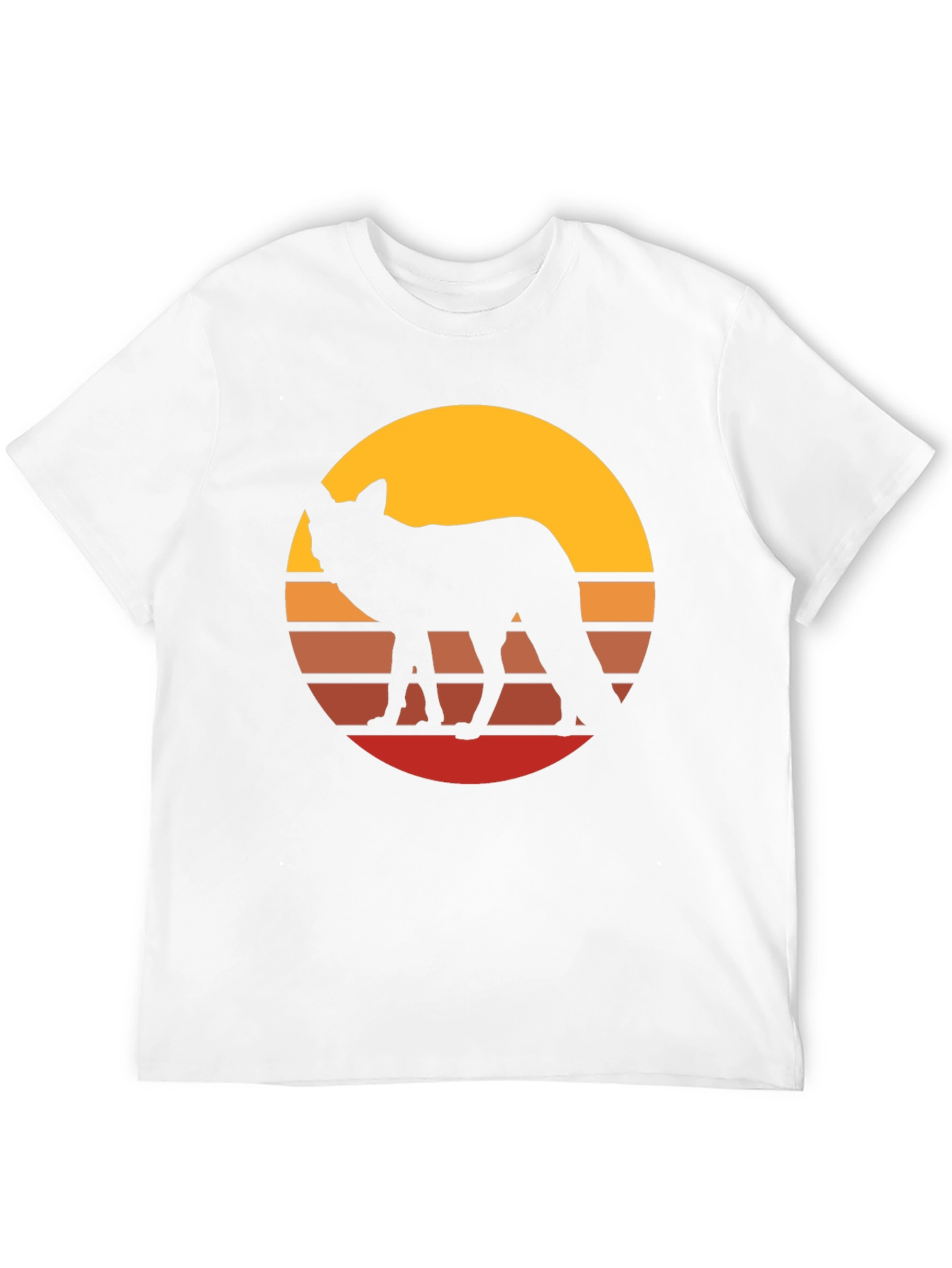 Retro Sunset Fox Graphic Tee - Stylish Unisex T-Shirt