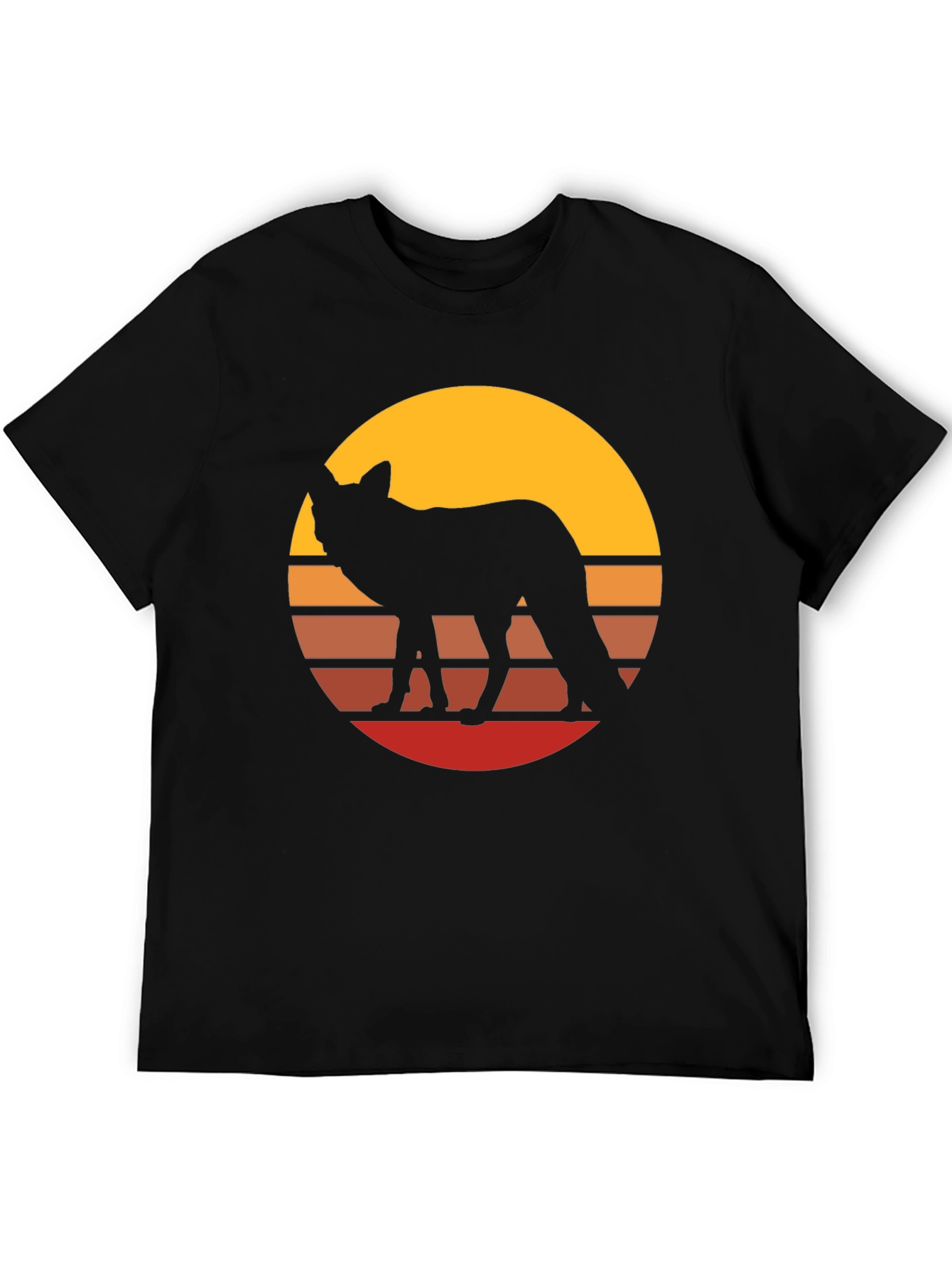 Retro Sunset Fox Graphic Tee - Stylish Unisex T-Shirt