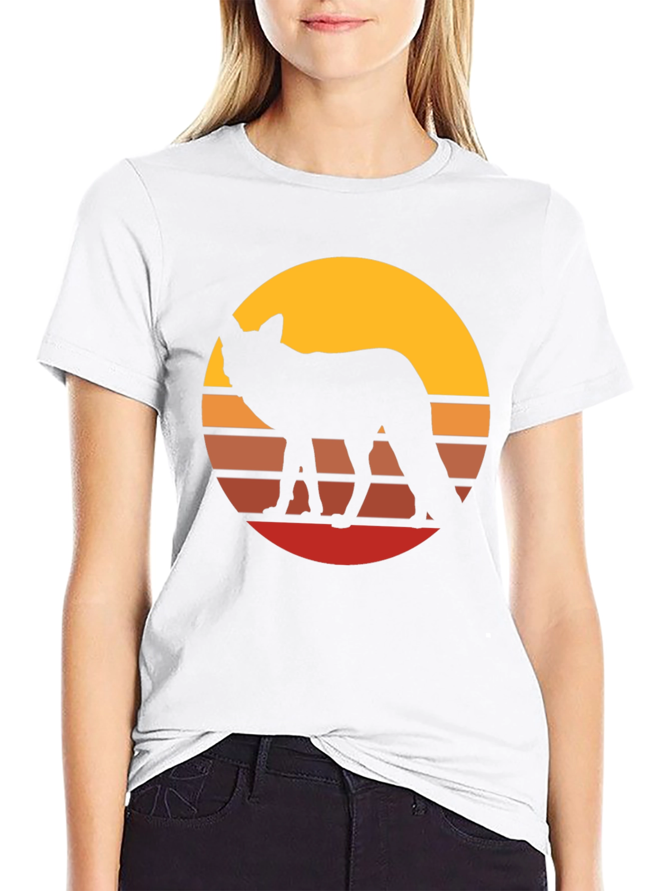 Retro Sunset Fox Graphic Tee - Stylish Unisex T-Shirt