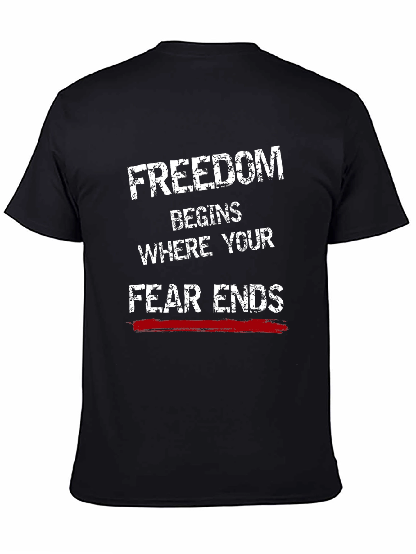Freedom Begins Graphic Tee - Black Cotton Blend