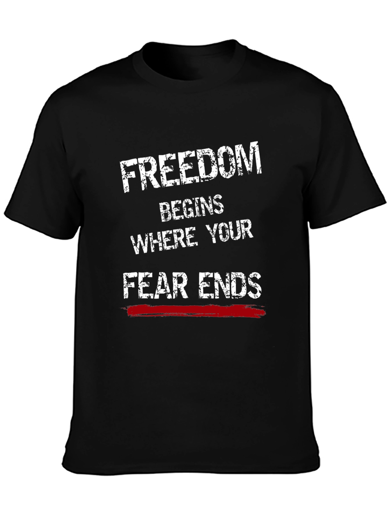 Freedom Begins Graphic Tee - Black Cotton Blend