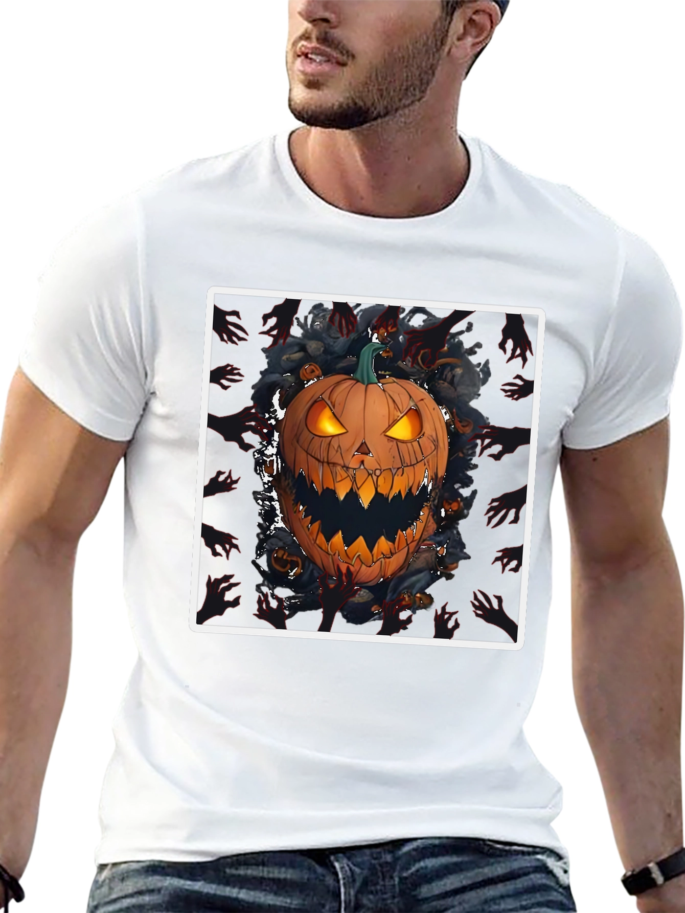 Spooky Pumpkin Graphic Tee - Halloween Shirt
