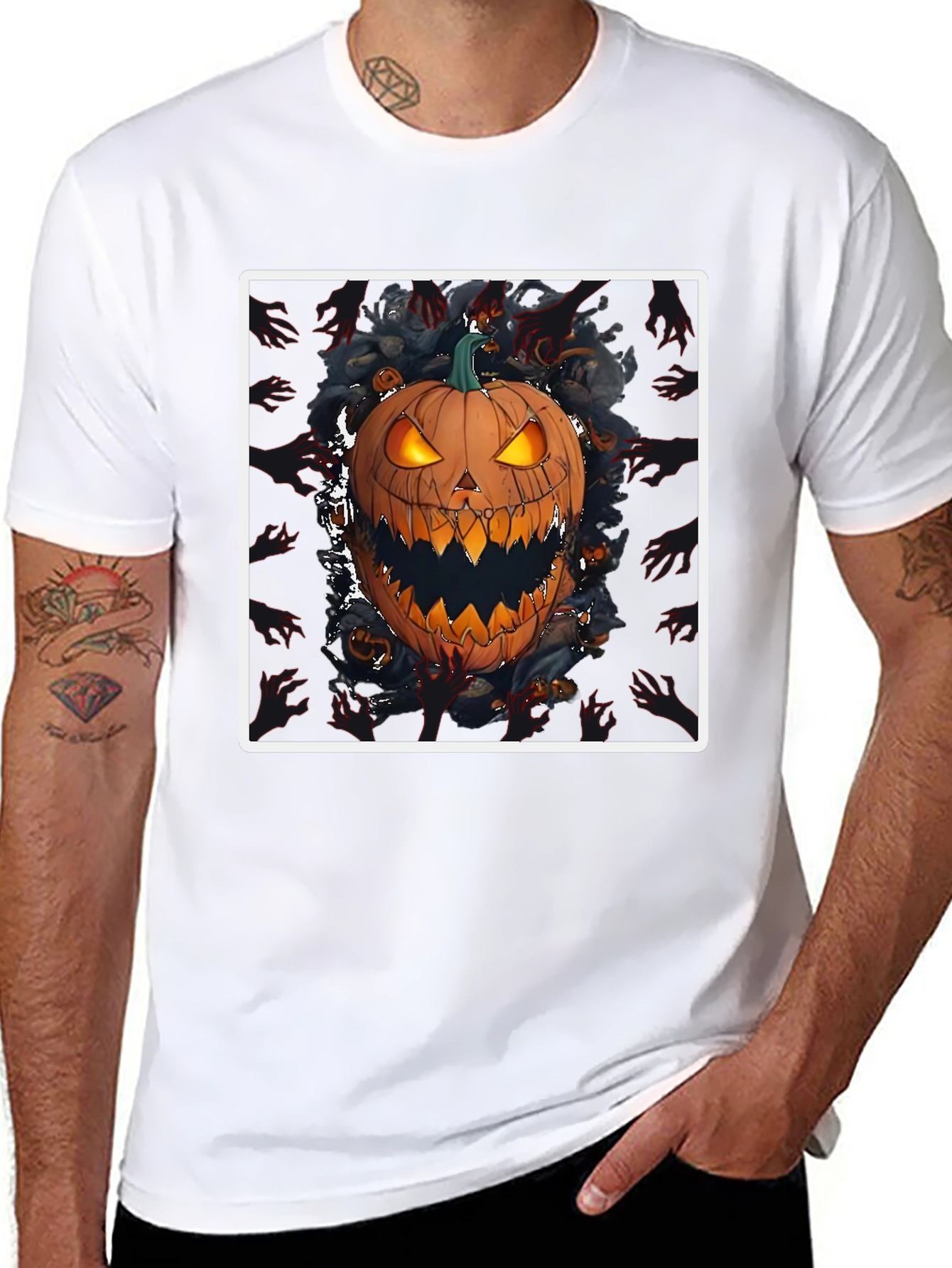 Spooky Pumpkin Graphic Tee - Halloween Shirt