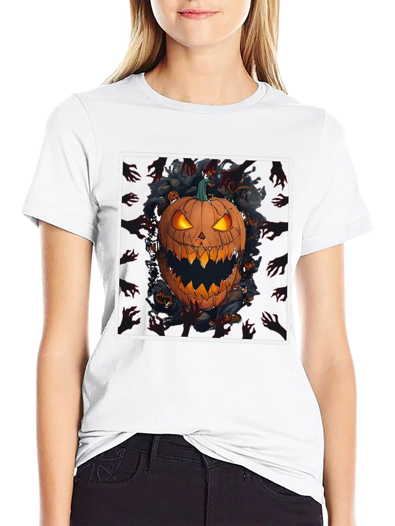 Spooky Pumpkin Graphic Tee - Halloween Shirt
