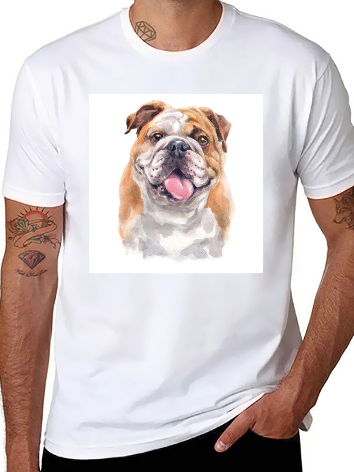 Bulldog Graphic T-Shirt - Black Cotton Tee