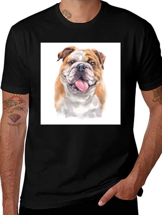 Bulldog Graphic T-Shirt - Black Cotton Tee