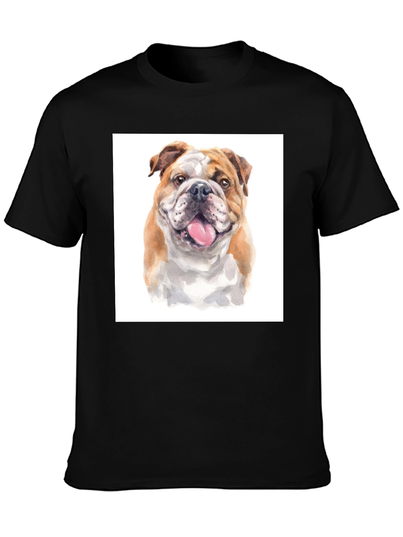 Bulldog Graphic T-Shirt - Black Cotton Tee