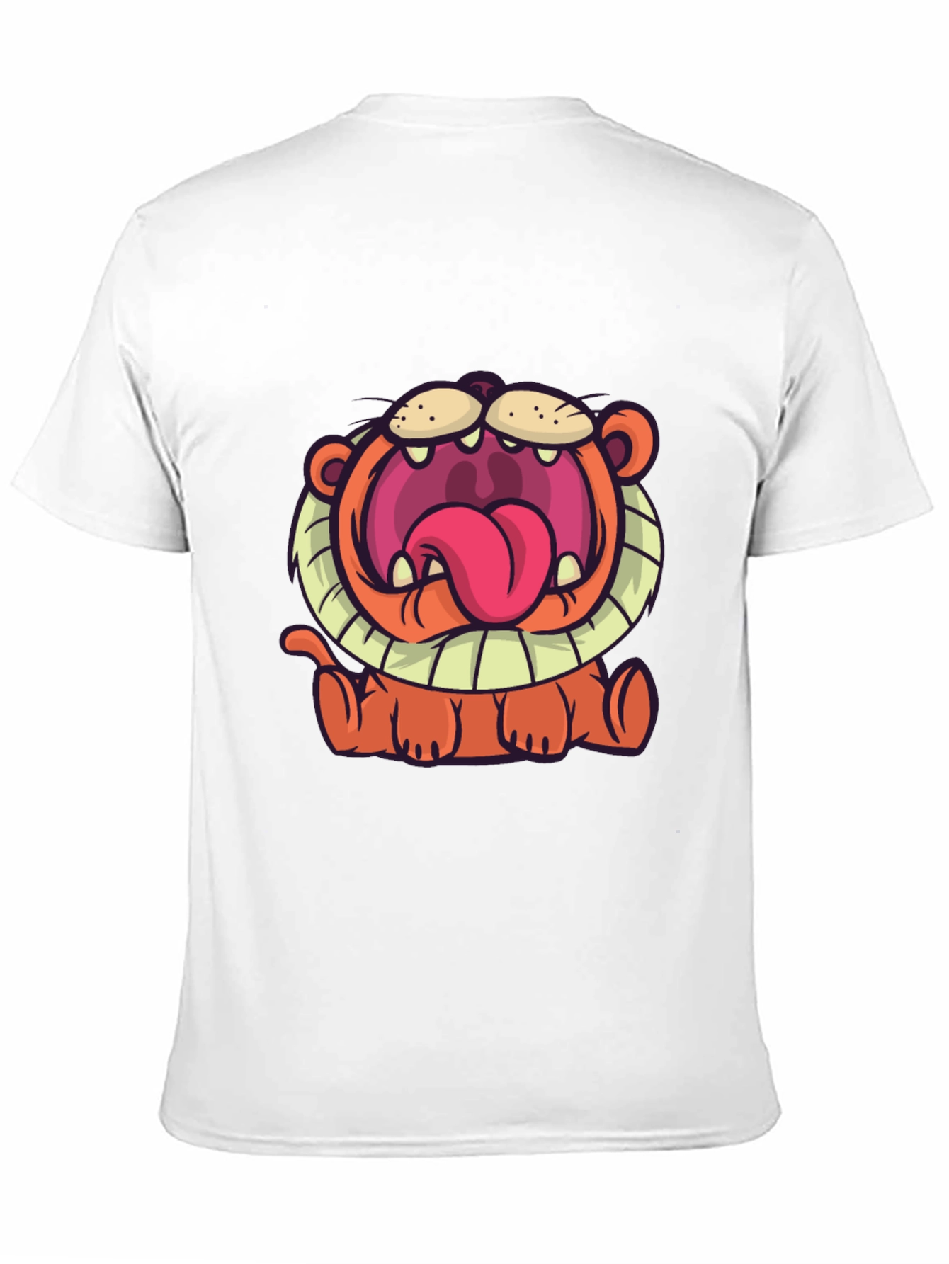 Cartoon Lion Graphic T-Shirt - Unisex Black Tee