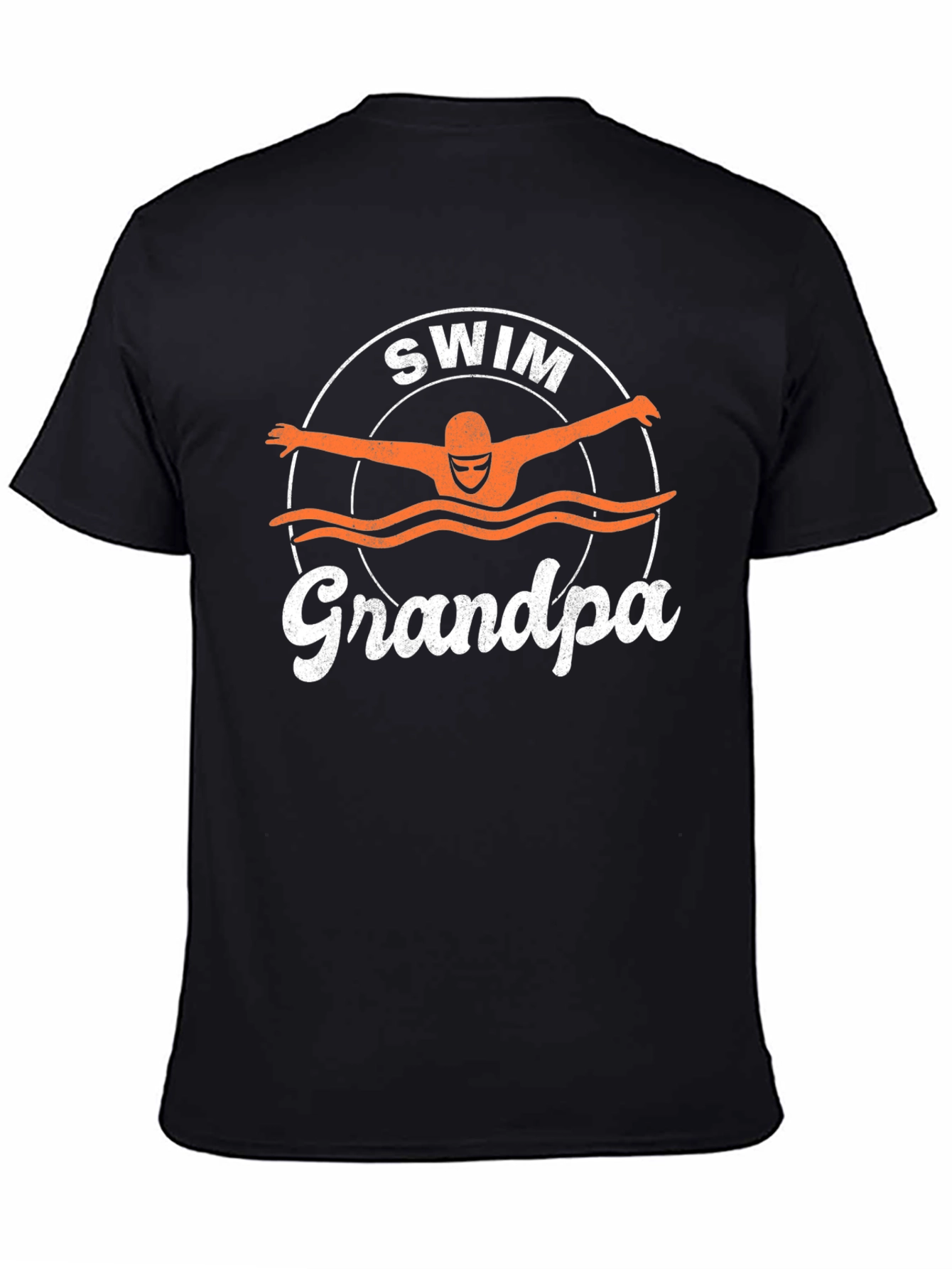 Swim Grandpa T-Shirt - Black Cotton Tee