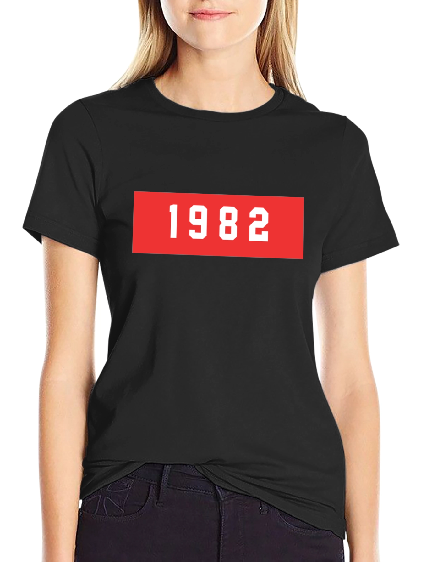 1982 Graphic Tee - Retro Style Black T-Shirt