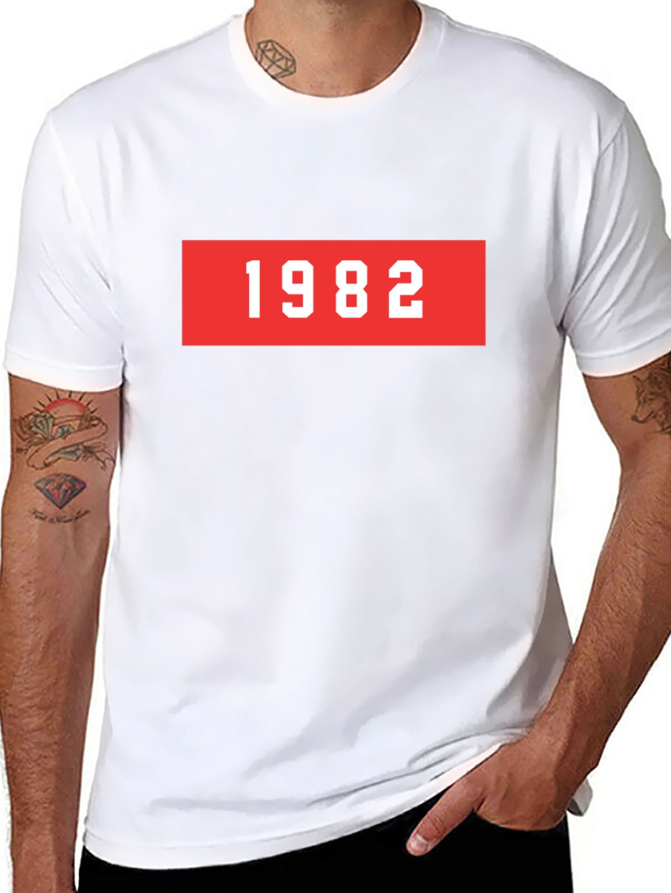 1982 Graphic Tee - Retro Style Black T-Shirt