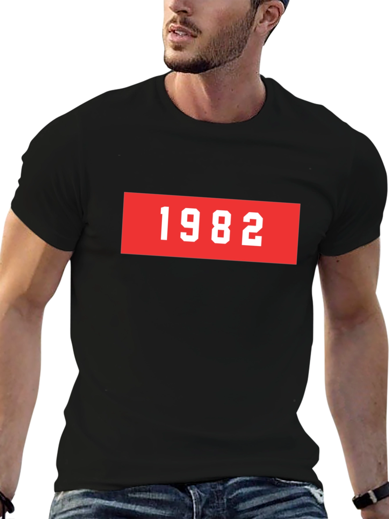 1982 Graphic Tee - Retro Style Black T-Shirt