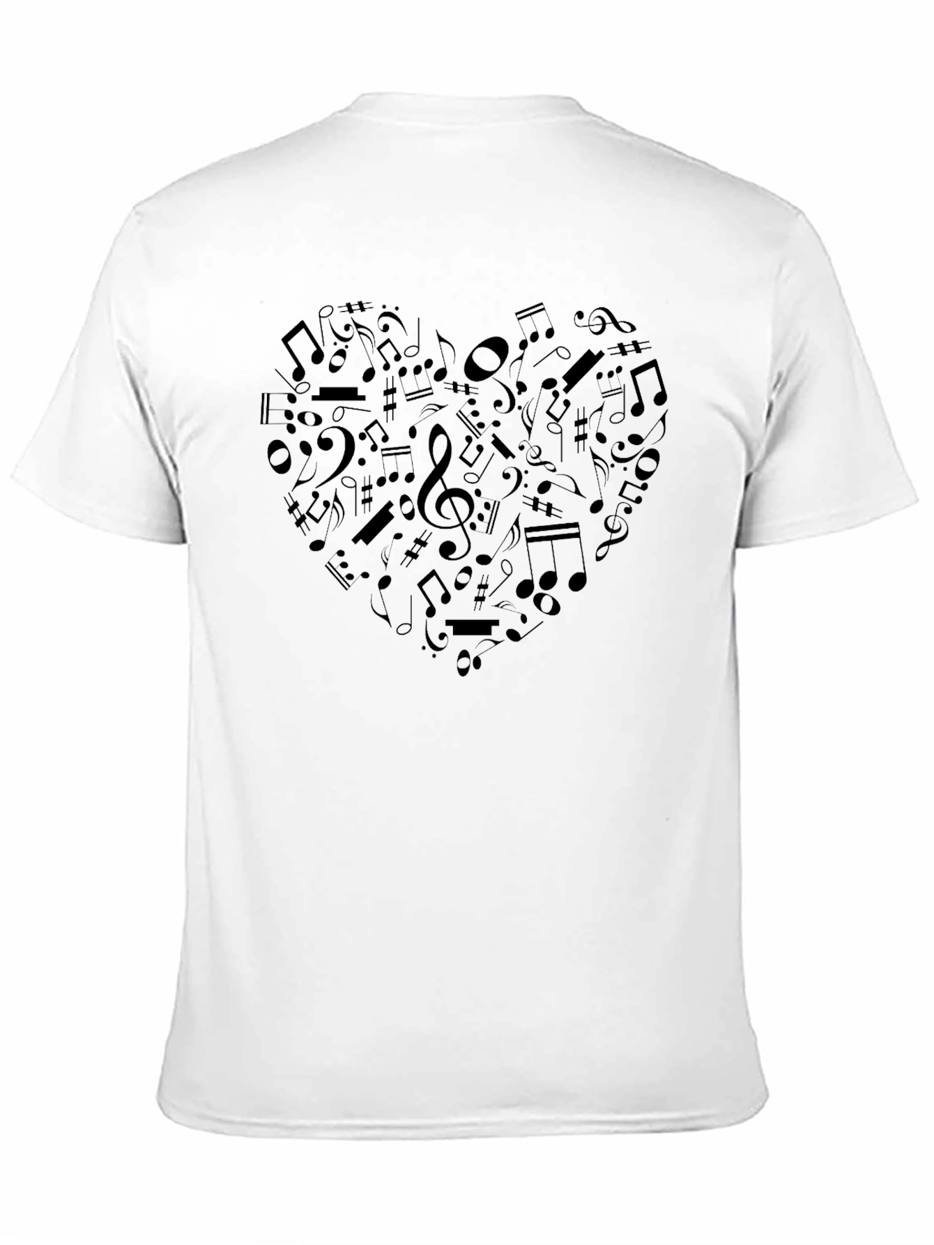 Music Heart Graphic Tee - Black Crew Neck T-Shirt