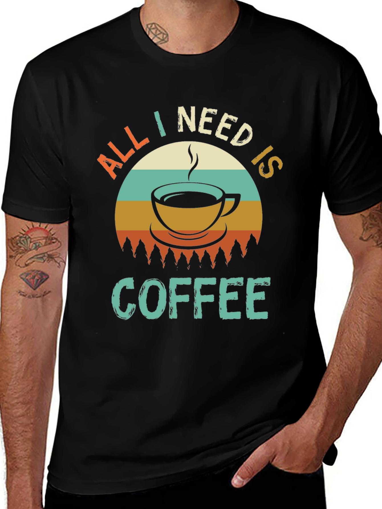 All I Need Is Coffee Retro Graphic Tee