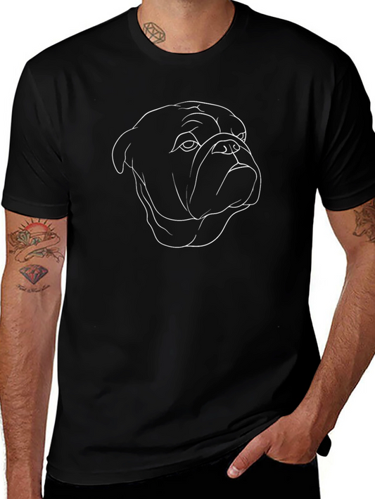 Bulldog Outline Black T-Shirt