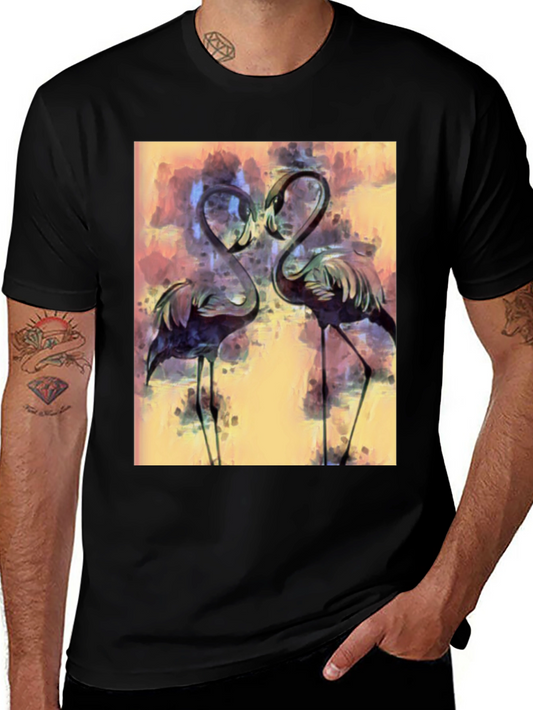 Flamingo Art Graphic T-Shirt - Stylish Bird Lover Tee