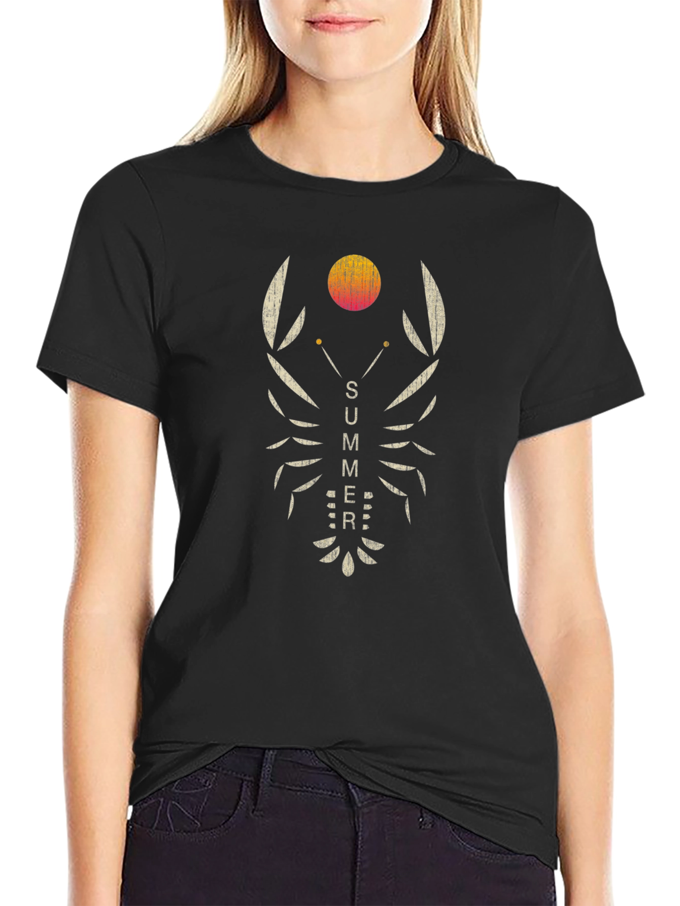 Summer Lobster Graphic Tee - Black