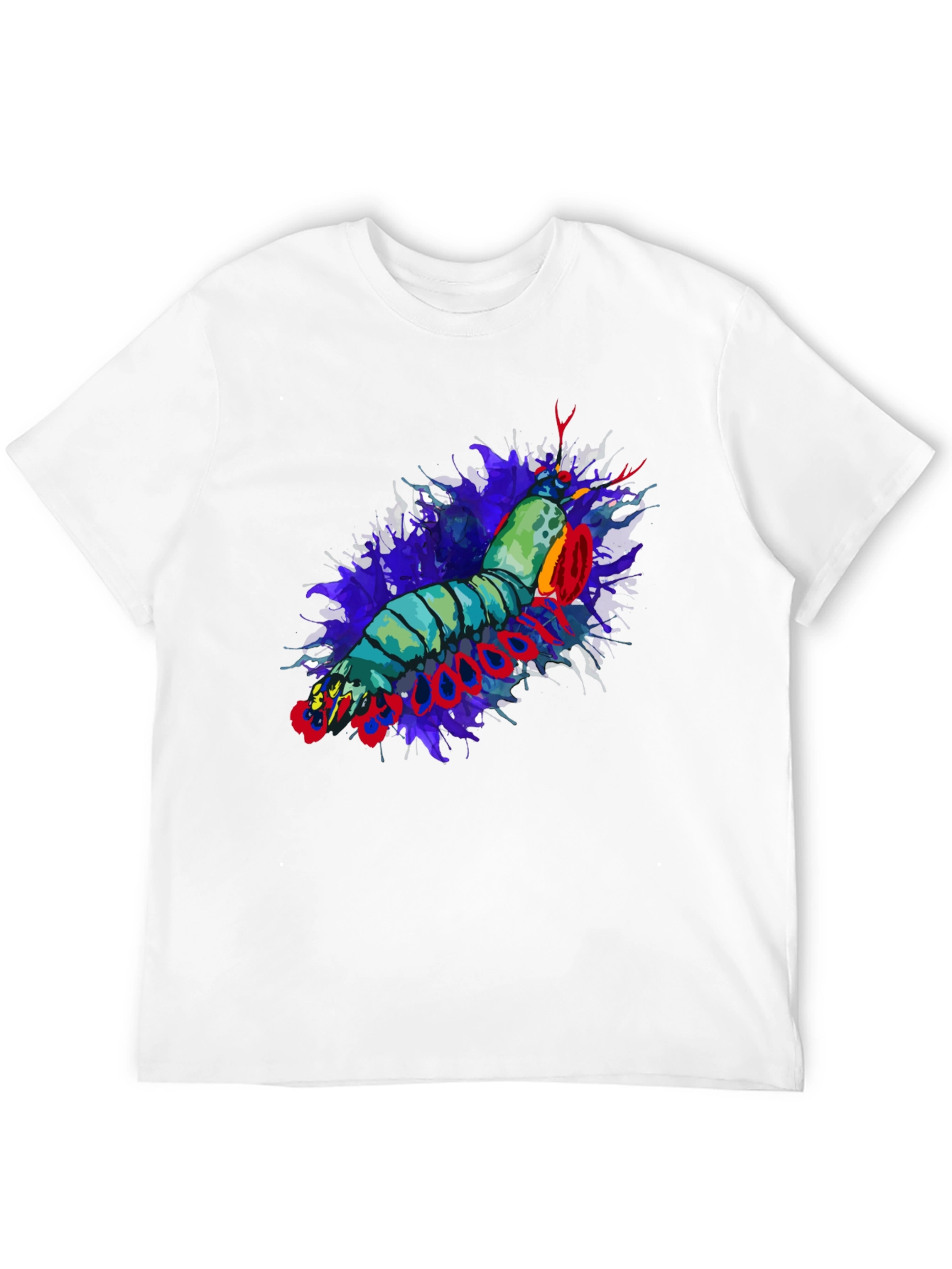 Mantis Shrimp Graphic Print Black T-Shirt