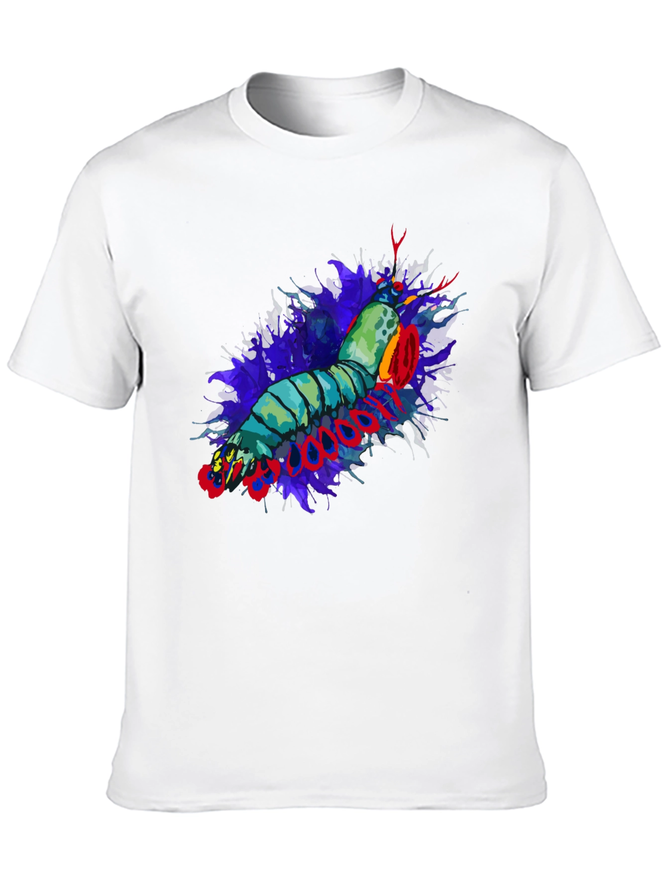 Mantis Shrimp Graphic Print Black T-Shirt