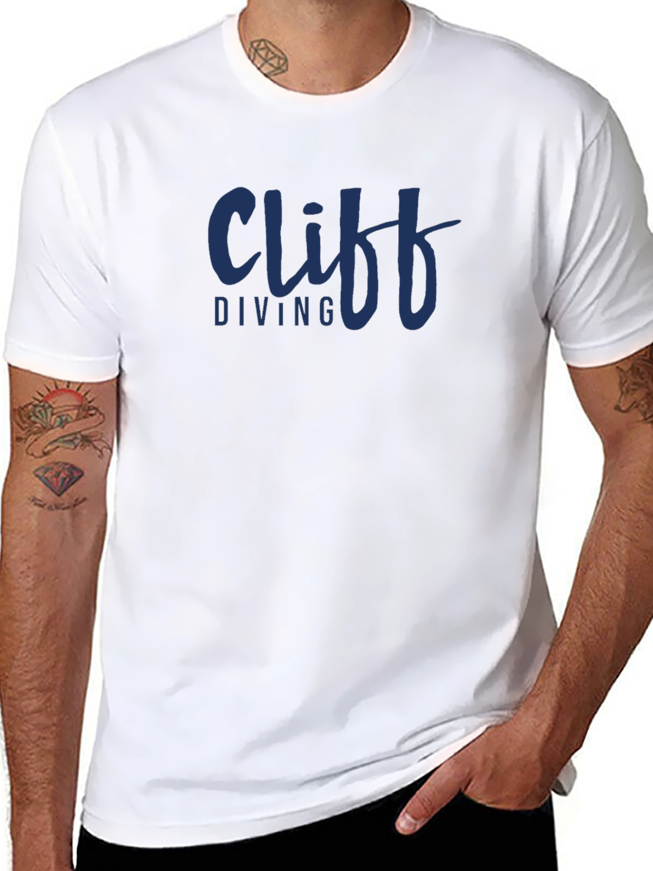 Cliff Diving Graphic T-Shirt - Casual Tee
